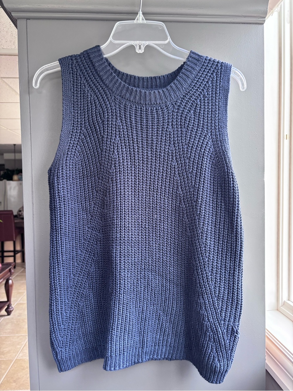 Philosophy Navy Ribbed Crewneck Sweater